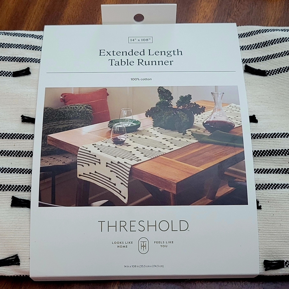 Threshold 100% Cotton Extended Length Table Runner